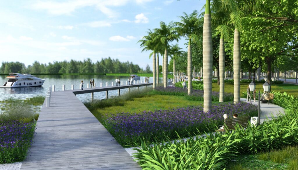 duong chay bo ven song tai palm marina